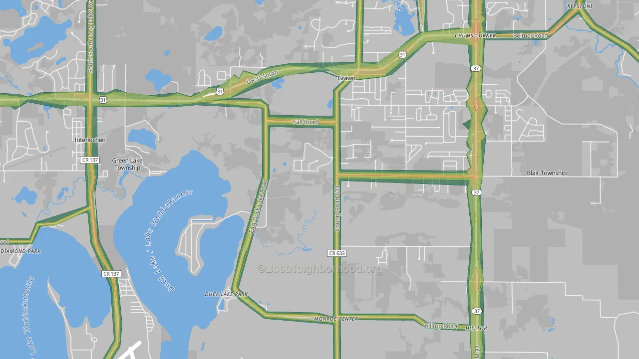49637, MI Map of Noise Levels in 49637