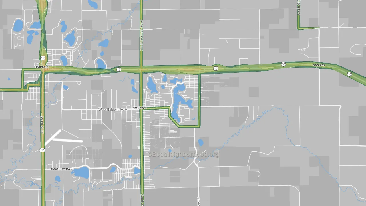 49642, MI Map of Noise Levels in 49642