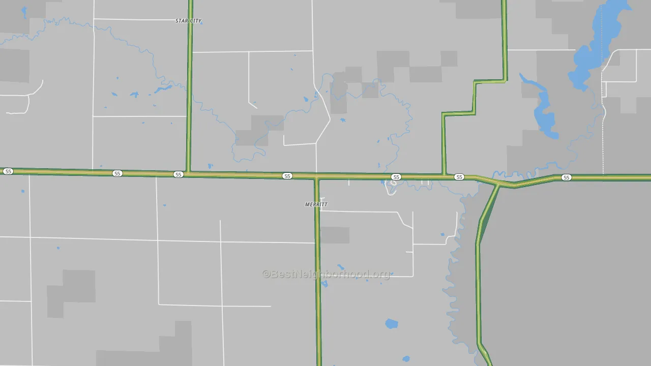 49667, MI Map of Noise Levels in 49667