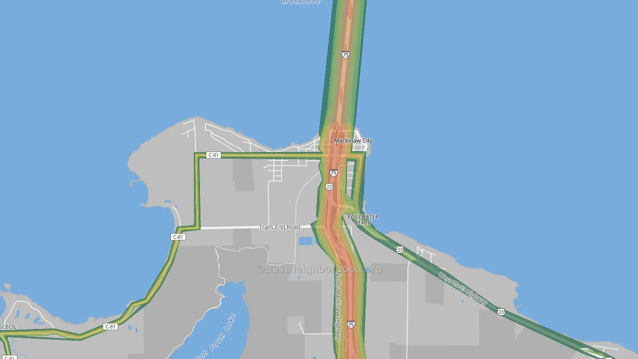 49701, MI Map of Noise Levels in 49701