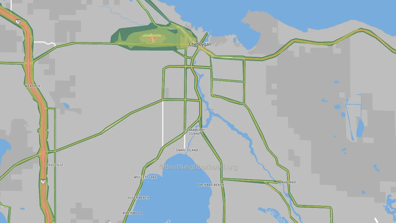 49721, MI Map of Noise Levels in 49721