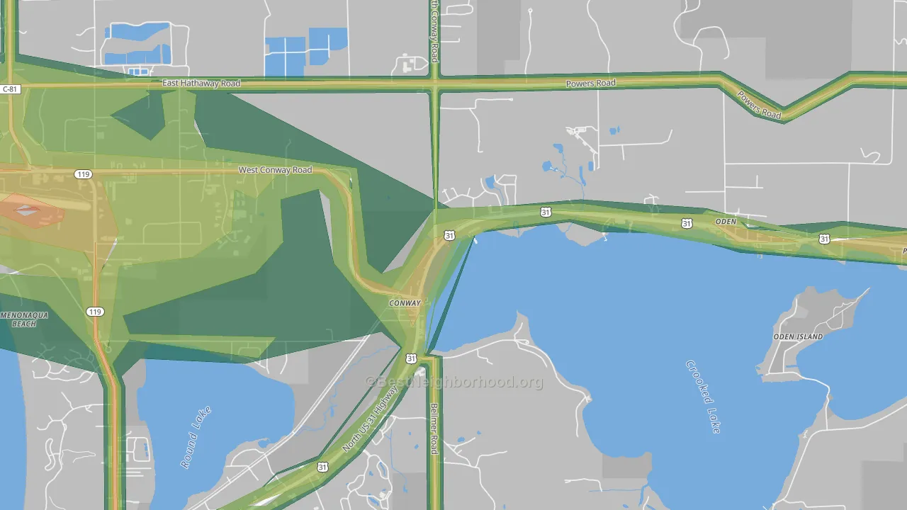 49722, MI Map of Noise Levels in 49722