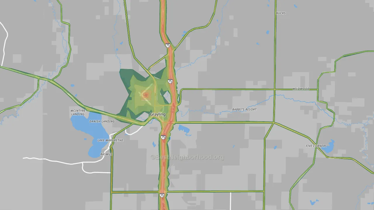 49738, MI Map of Noise Levels in 49738