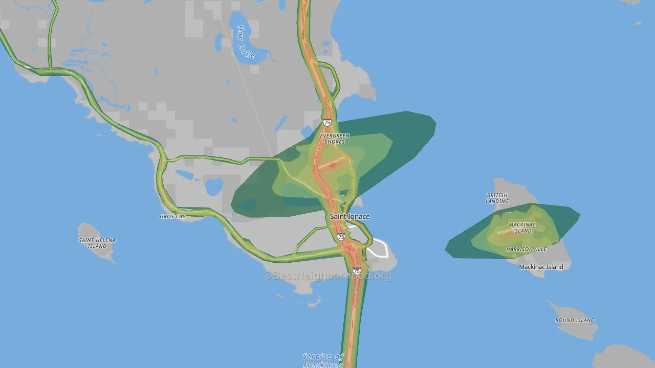 49781, MI Map of Noise Levels in 49781