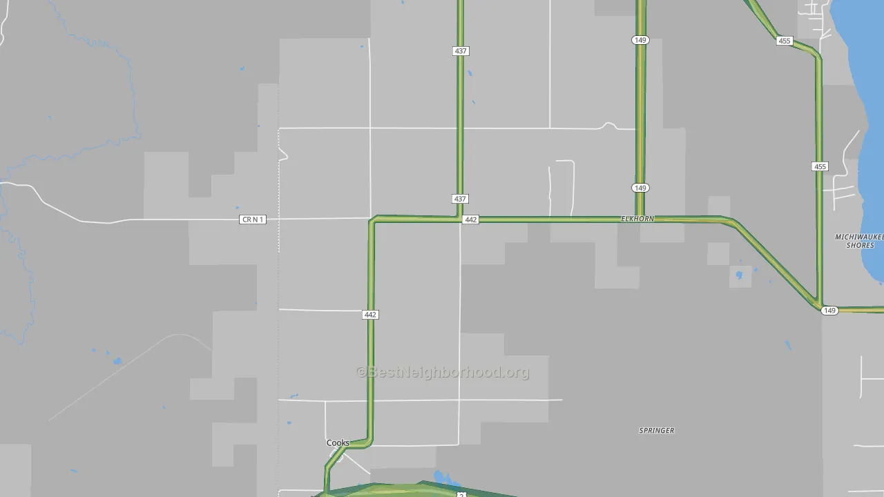 49817, MI Map of Noise Levels in 49817