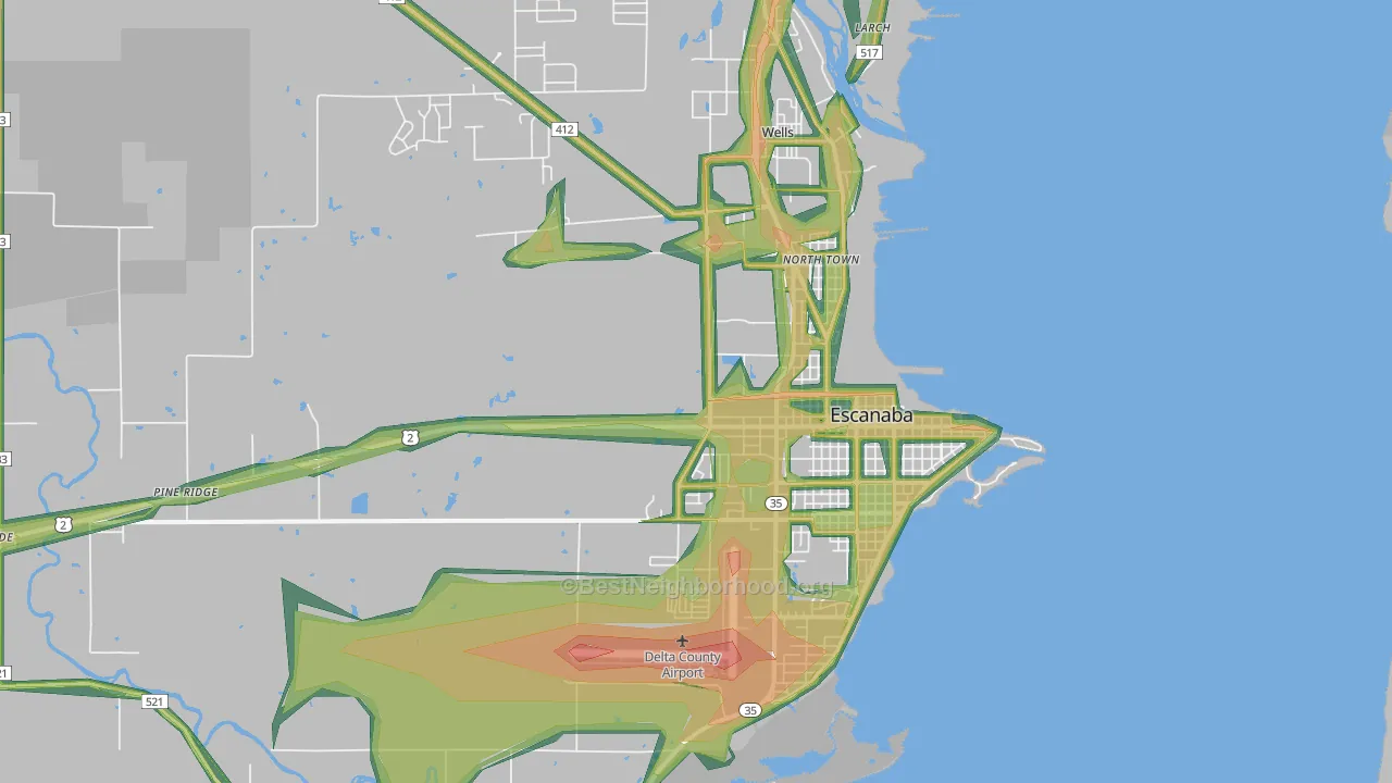 49829, MI Map of Noise Levels in 49829