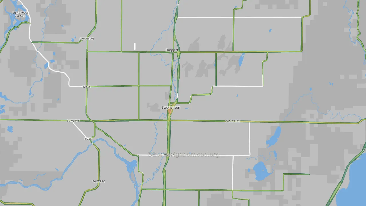 49887, MI Map of Noise Levels in 49887