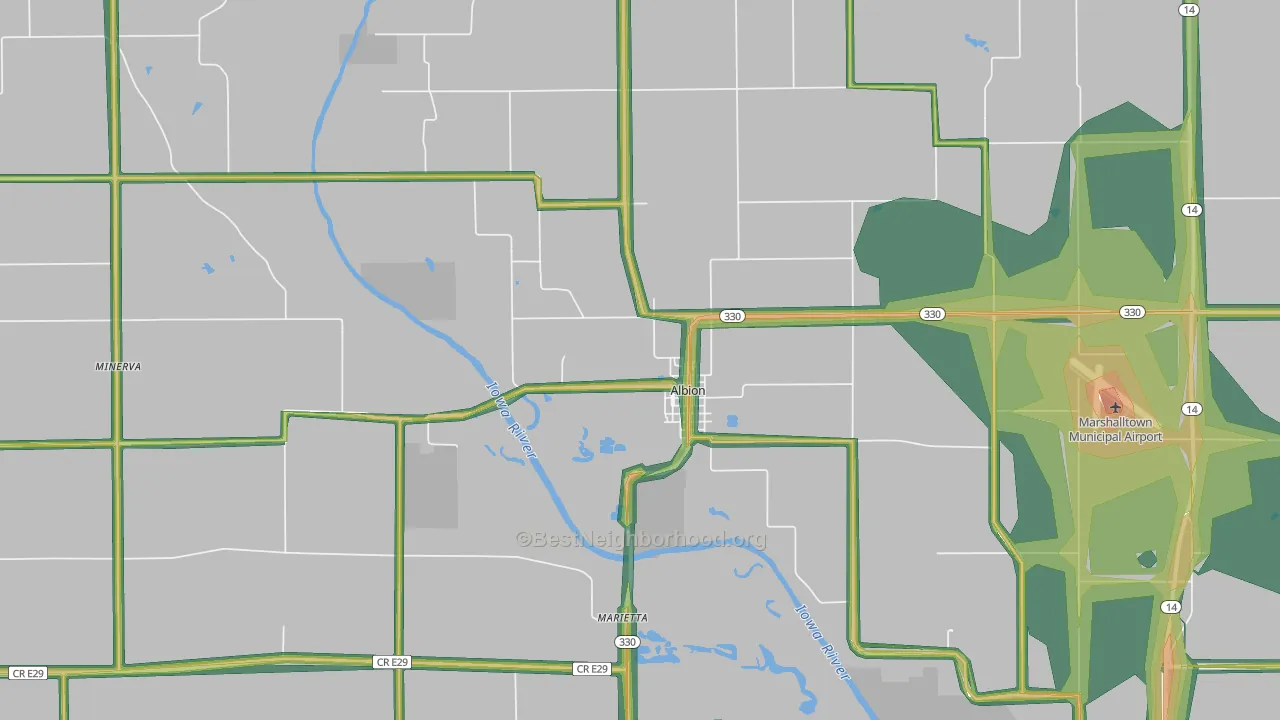 50005, IA Map of Noise Levels in 50005