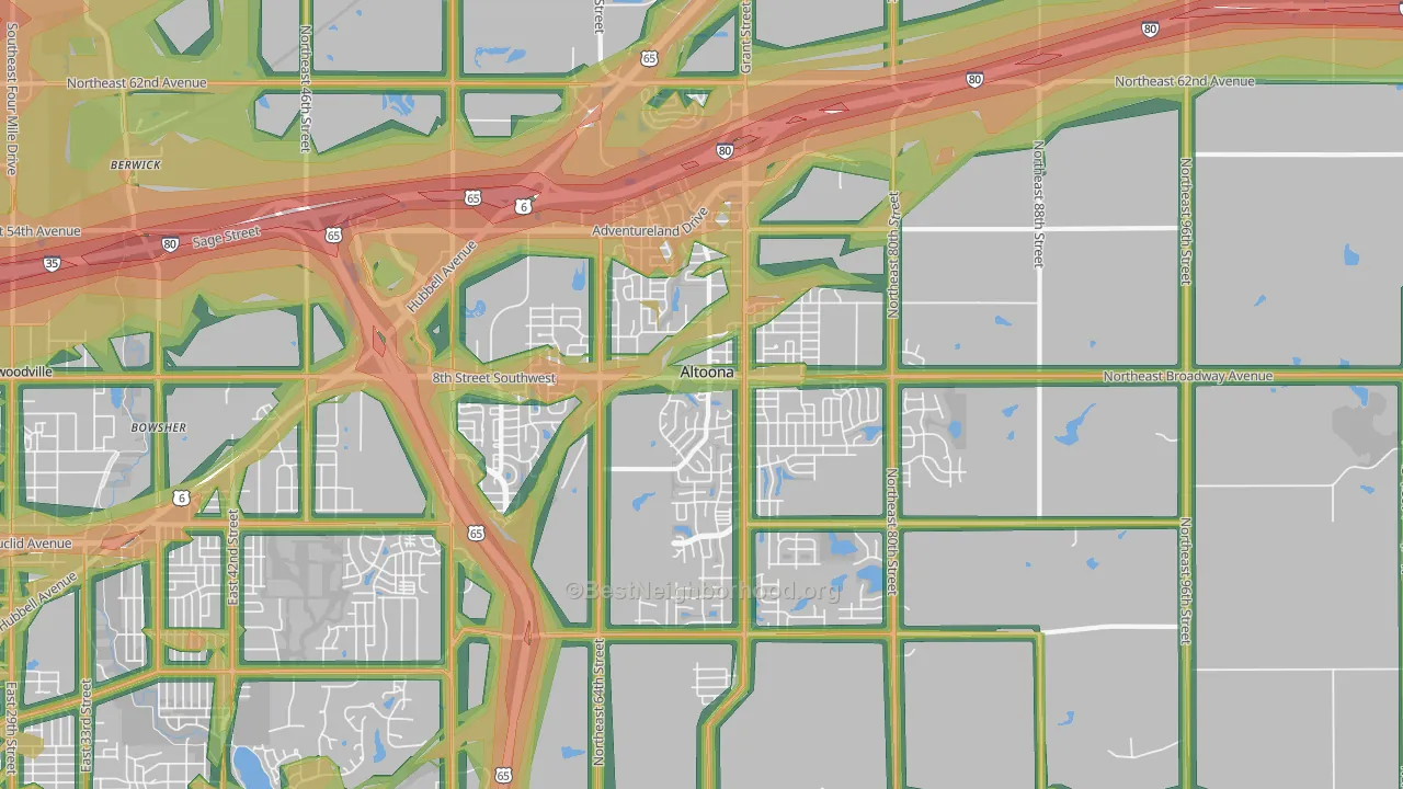 50009, IA Map of Noise Levels in 50009