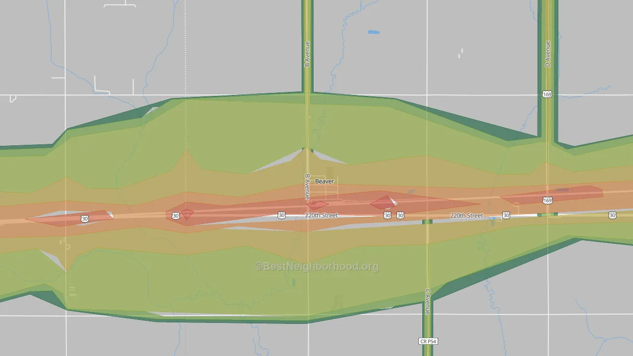 50031, IA Map of Noise Levels in 50031