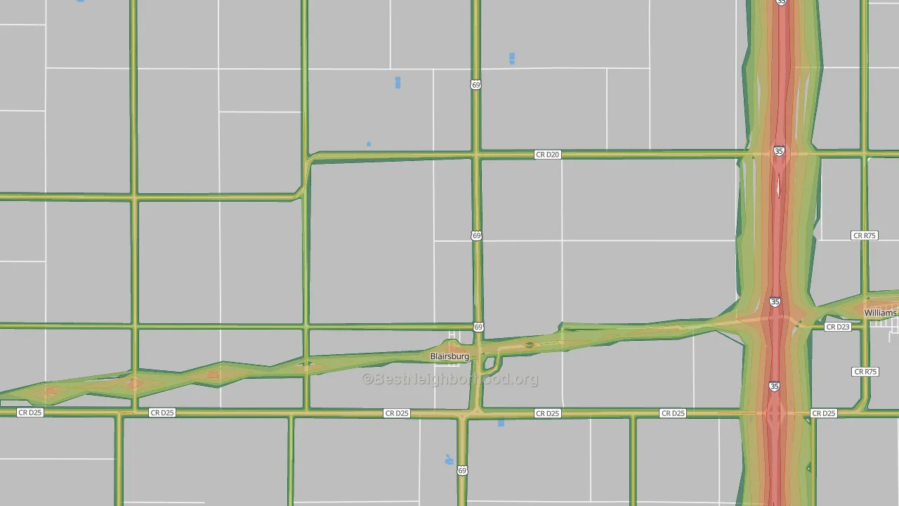 50034, IA Map of Noise Levels in 50034