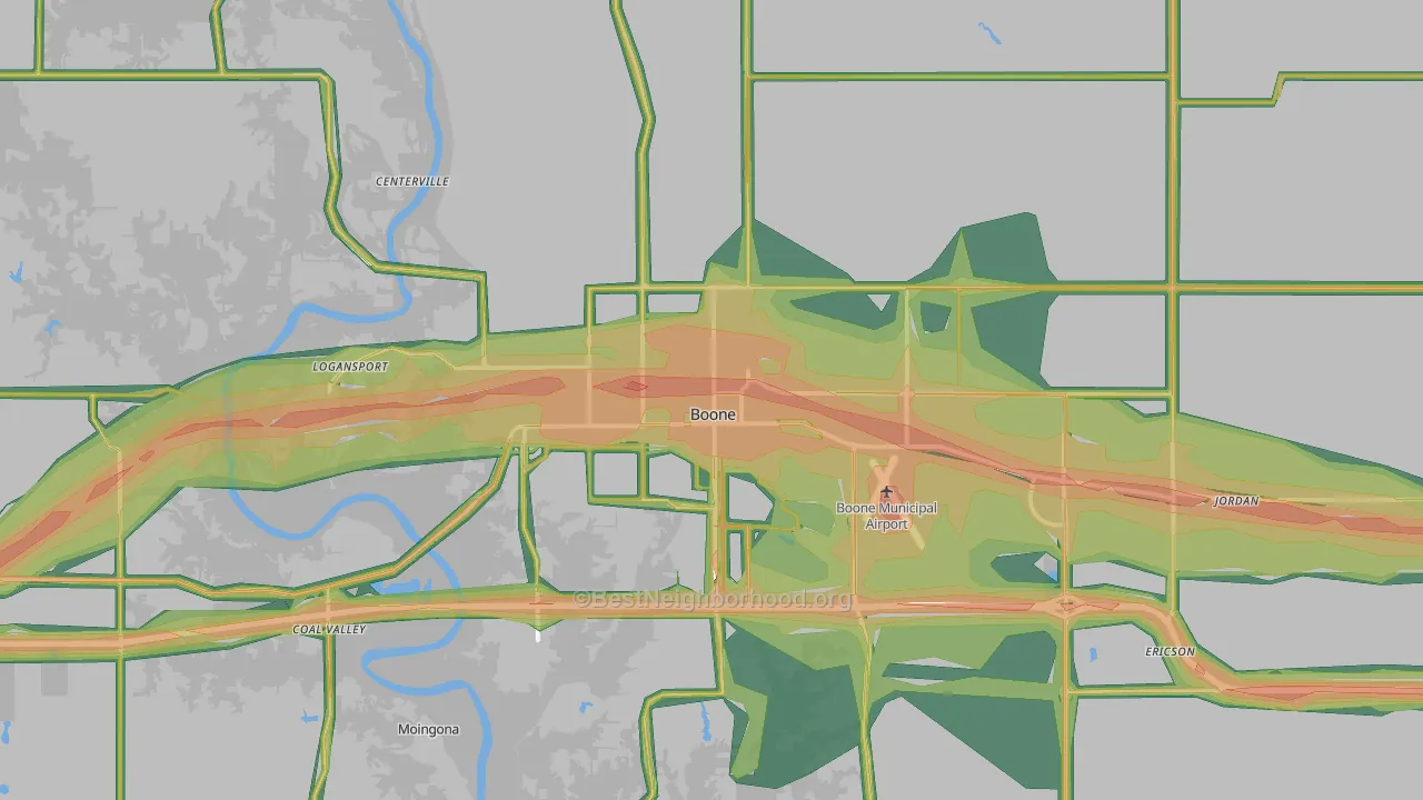 50036, IA Map of Noise Levels in 50036