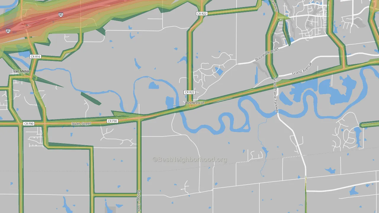50038, IA Map of Noise Levels in 50038