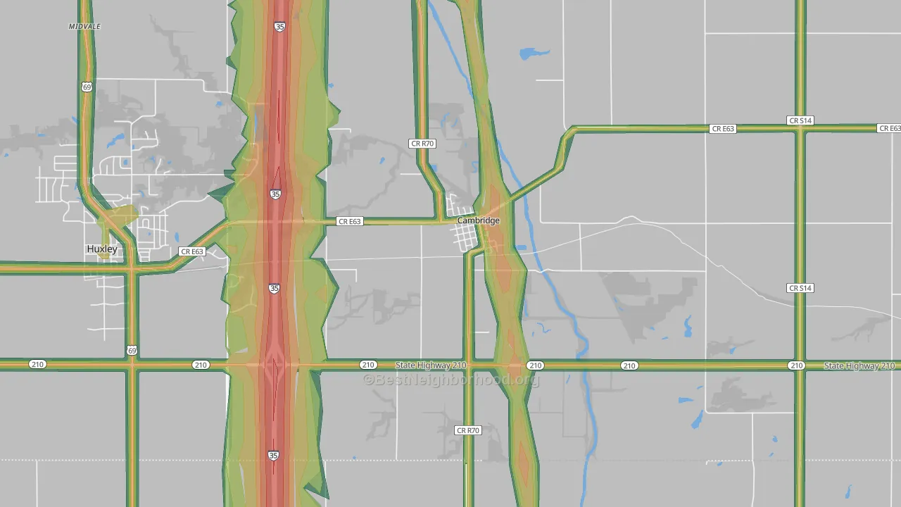 50046, IA Map of Noise Levels in 50046