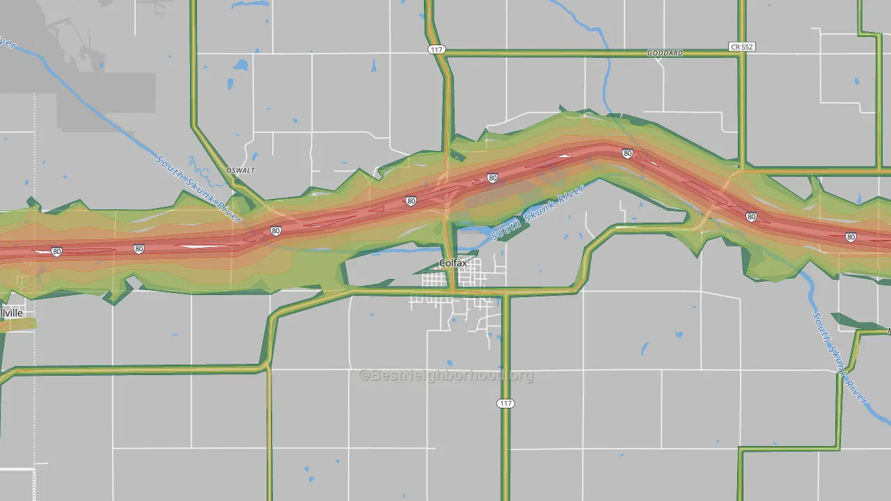 50054, IA Map of Noise Levels in 50054