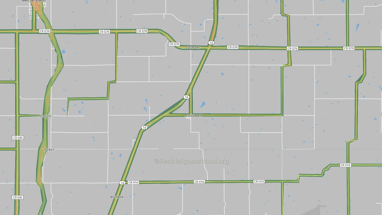 50057, IA Map of Noise Levels in 50057
