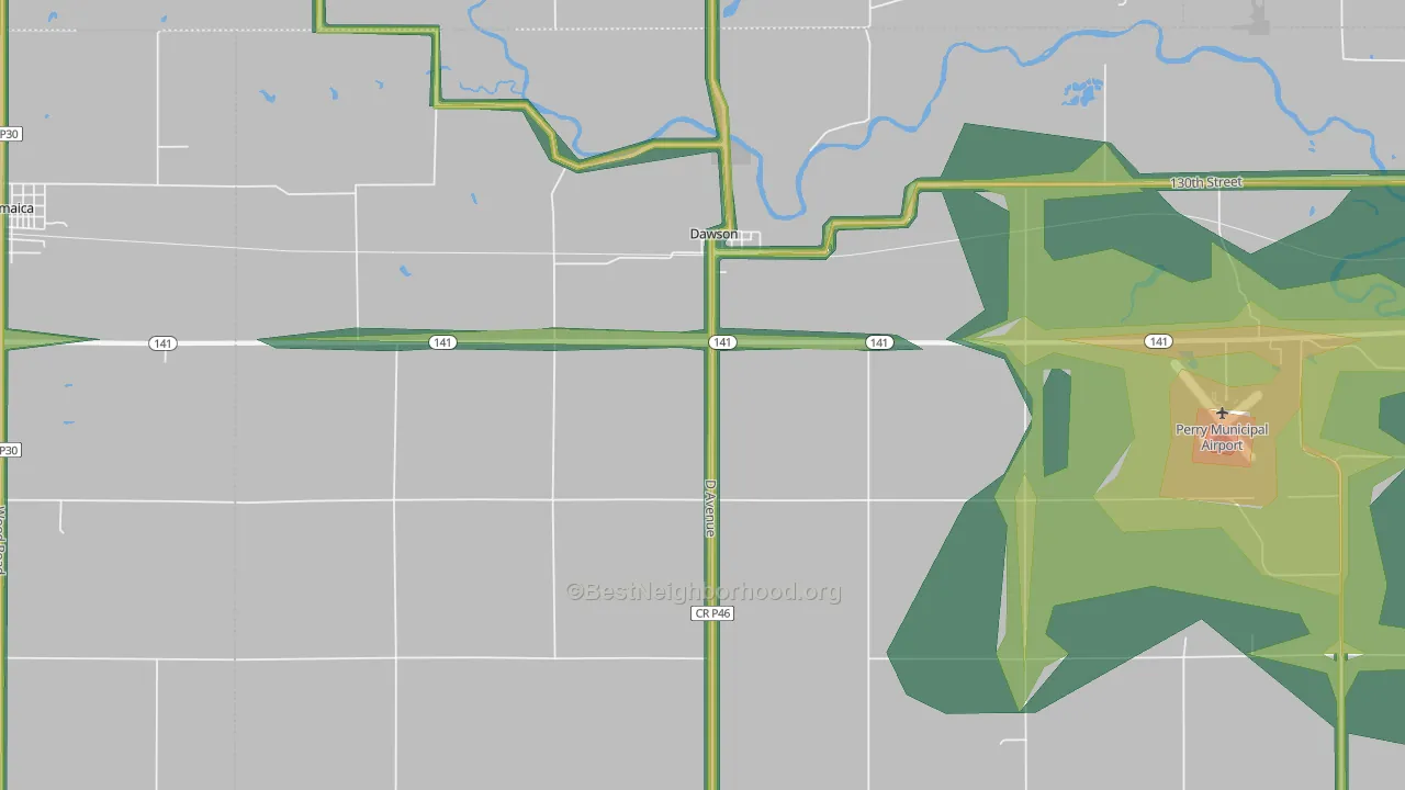 50066, IA Map of Noise Levels in 50066