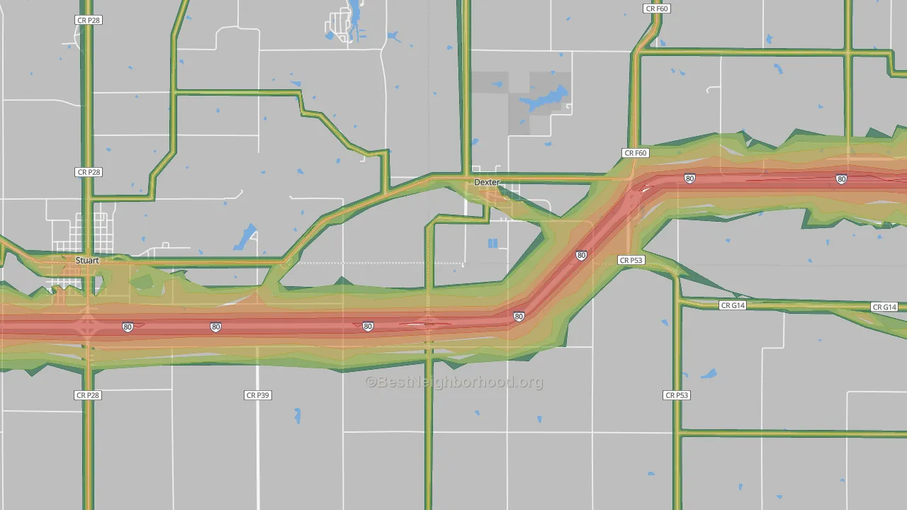 50070, IA Map of Noise Levels in 50070