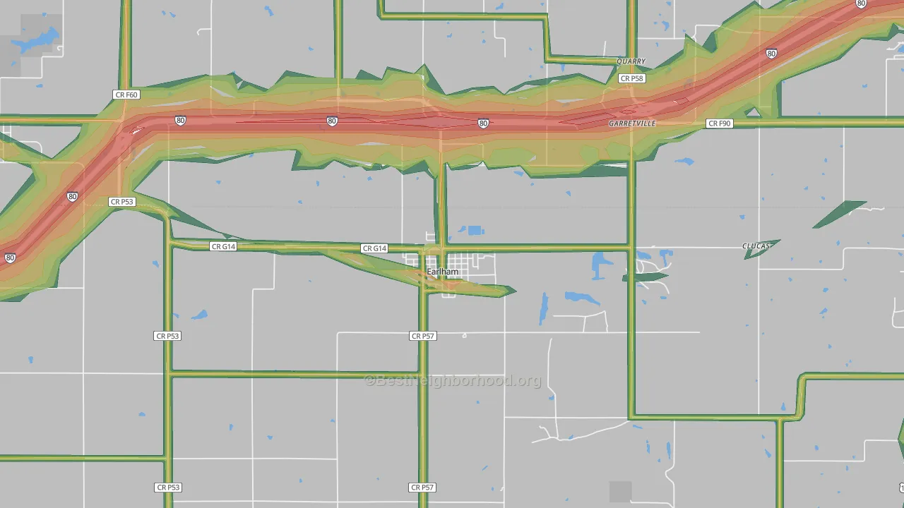50072, IA Map of Noise Levels in 50072