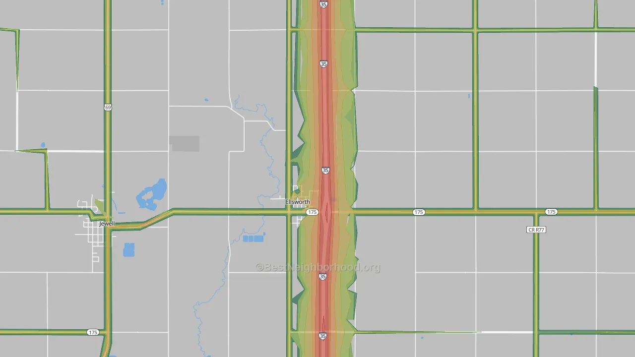 50075, IA Map of Noise Levels in 50075