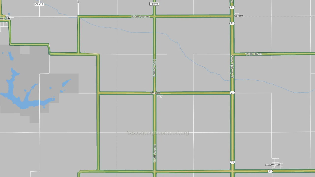 50104, IA Map of Noise Levels in 50104