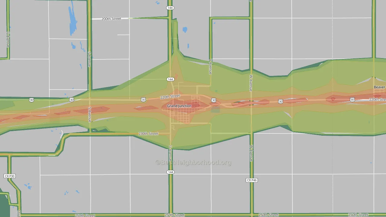 50107, IA Map of Noise Levels in 50107