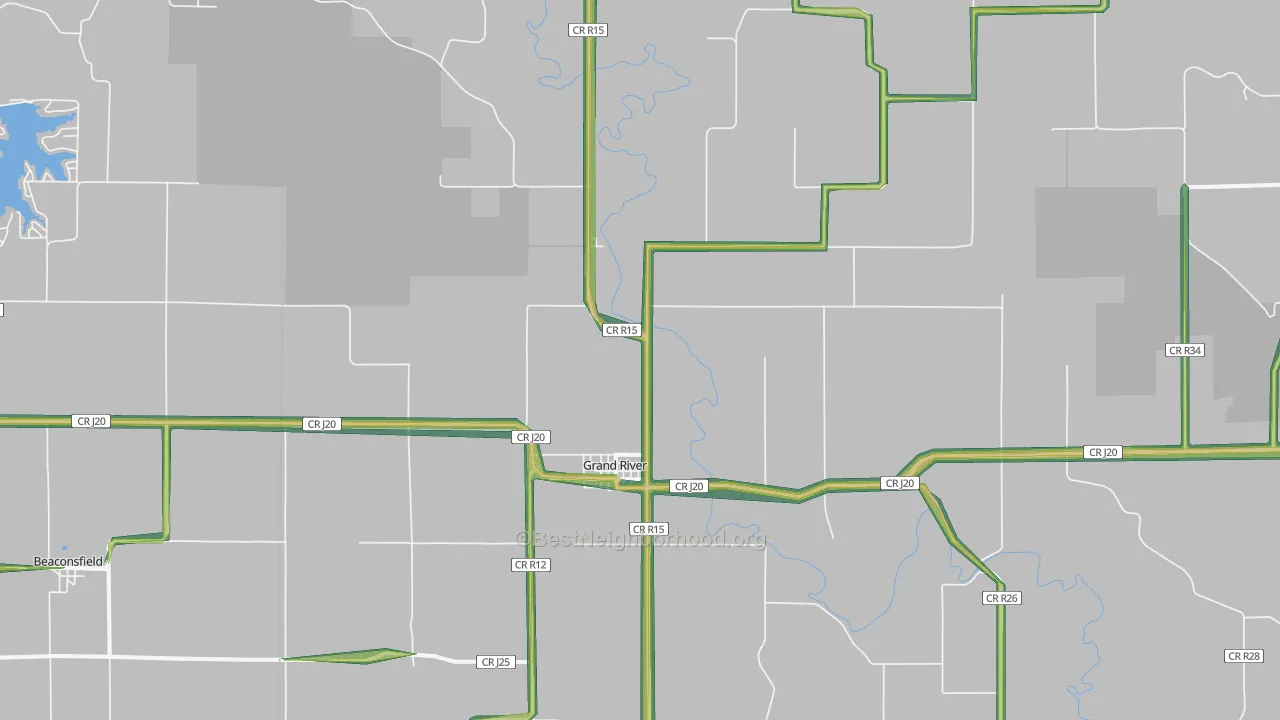 50108, IA Map of Noise Levels in 50108