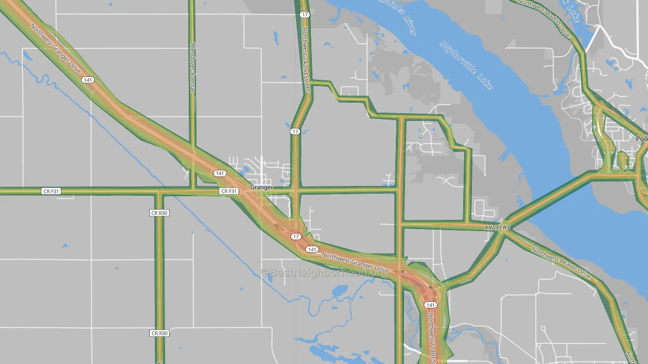 50109, IA Map of Noise Levels in 50109