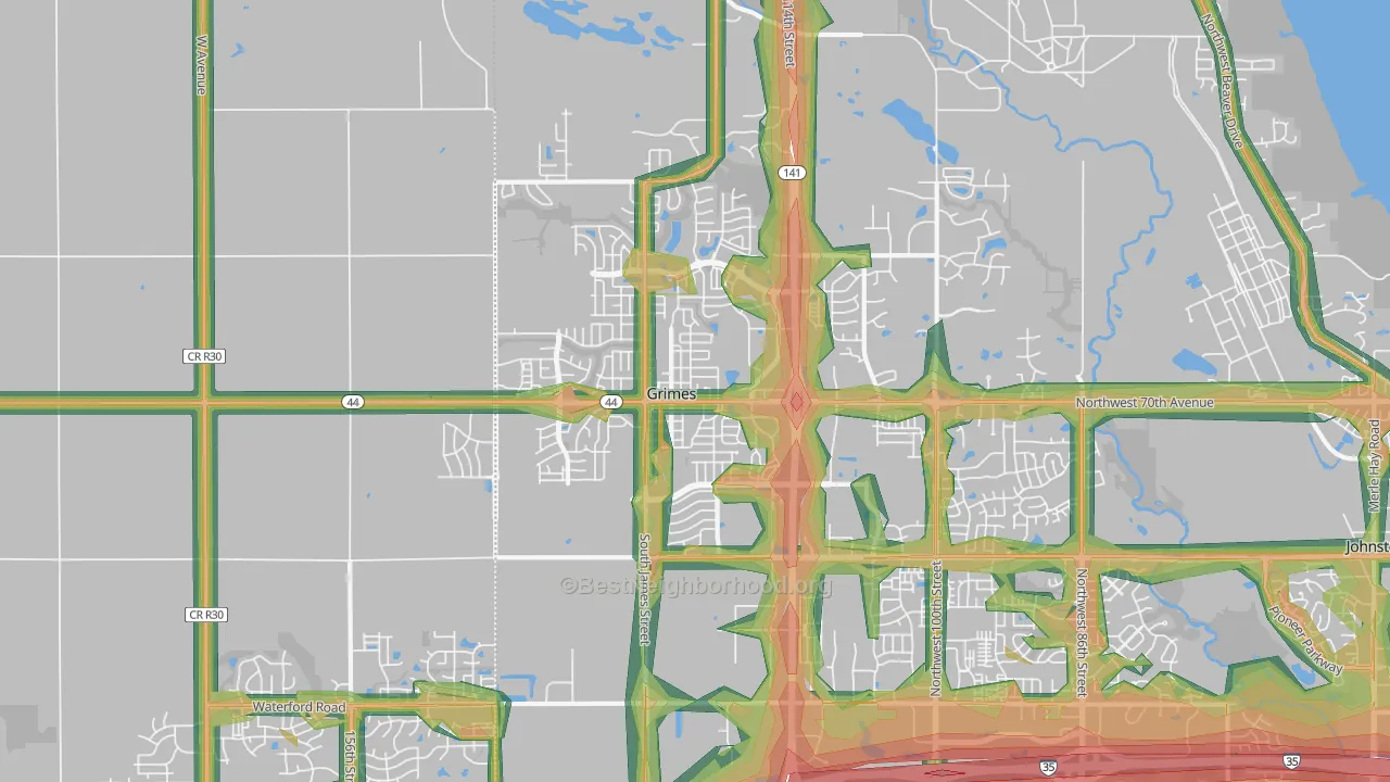 50111, IA Map of Noise Levels in 50111