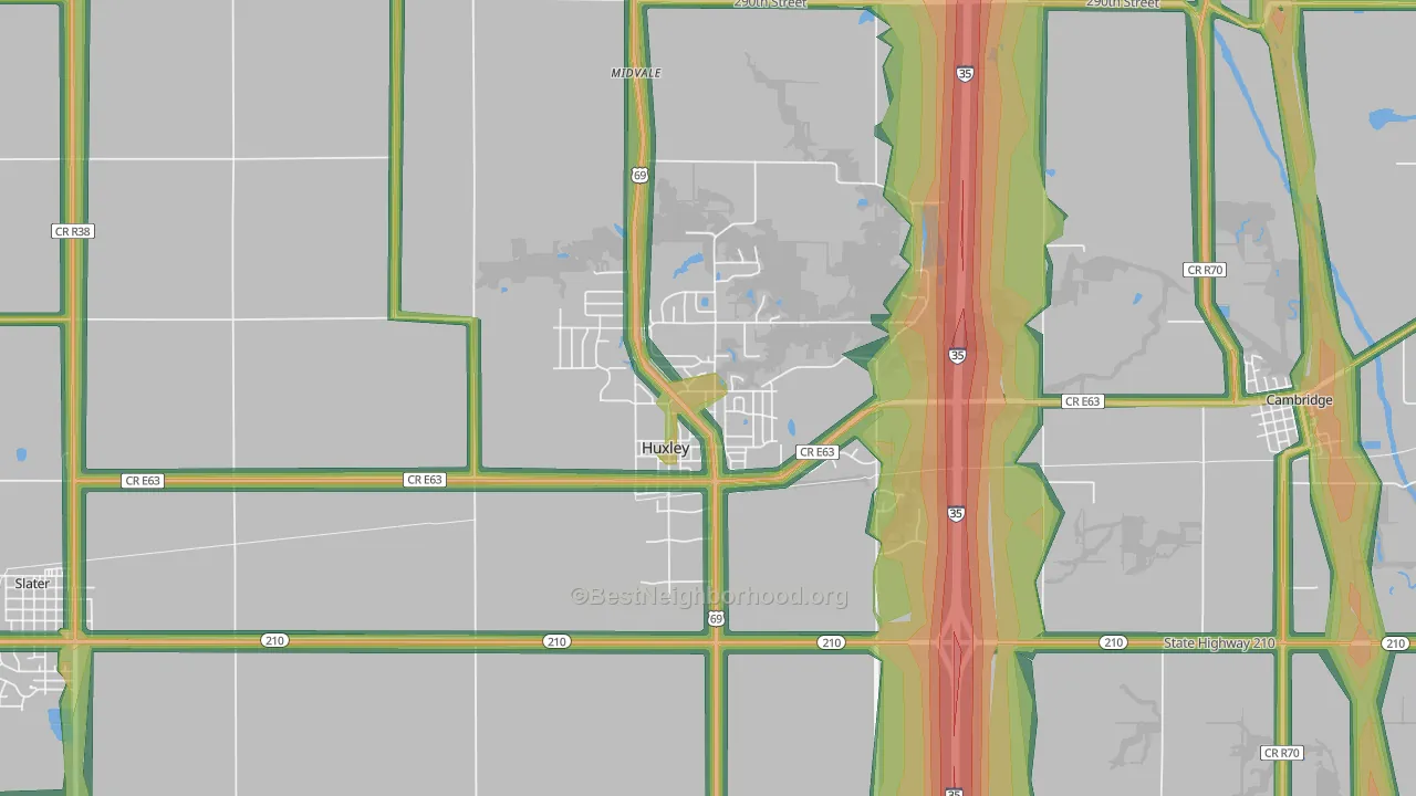50124, IA Map of Noise Levels in 50124