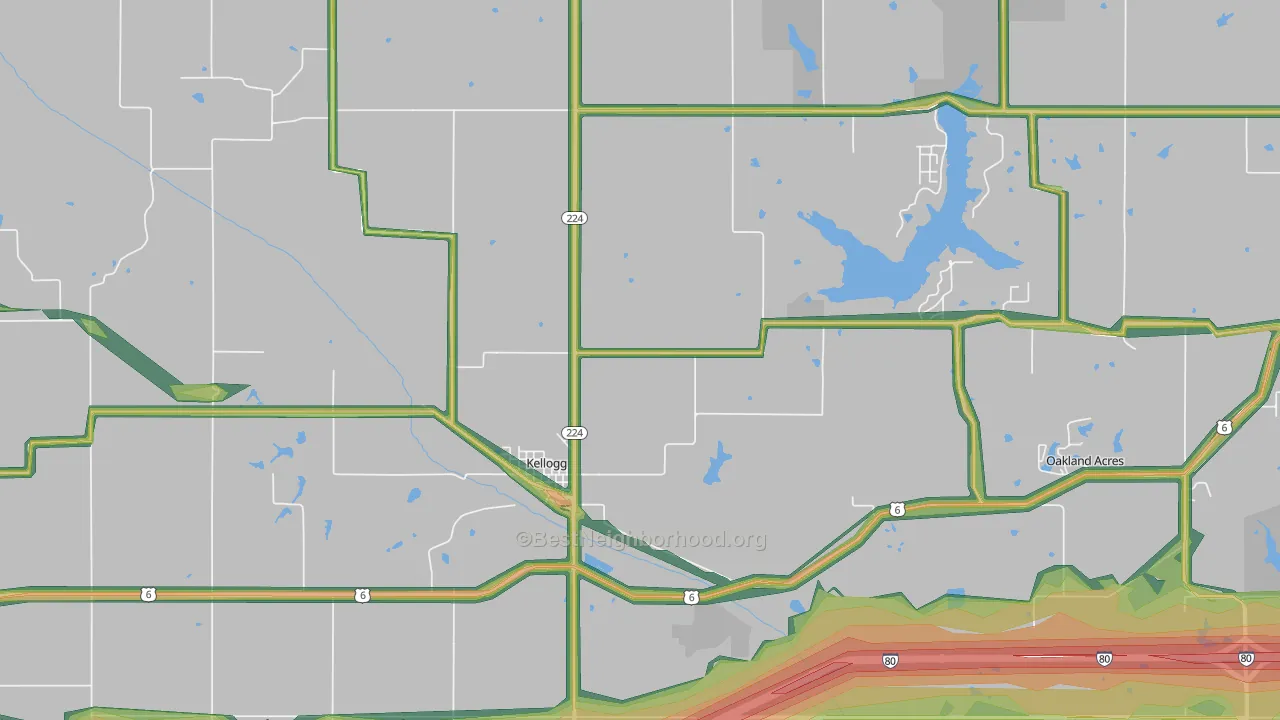 50135, IA Map of Noise Levels in 50135