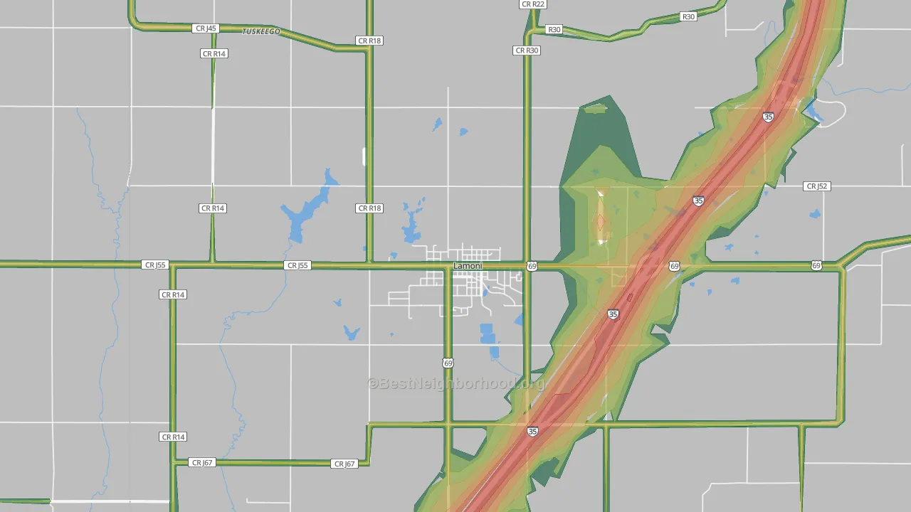 50140, IA Map of Noise Levels in 50140