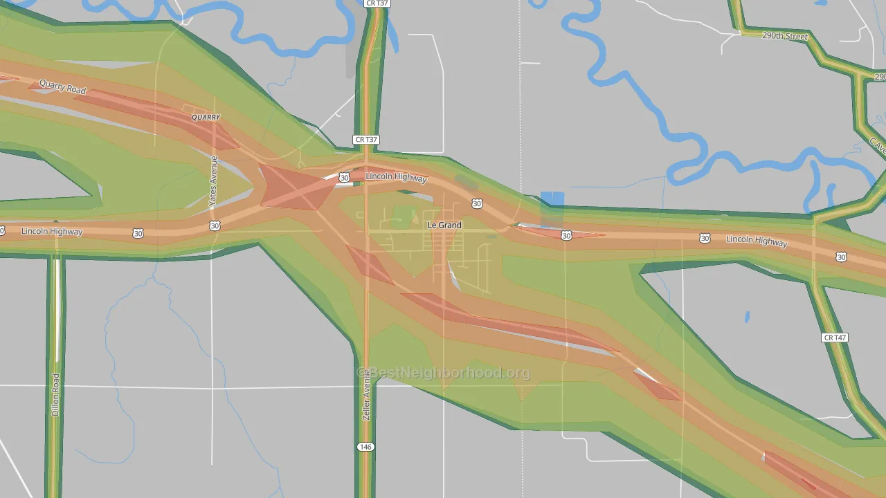50142, IA Map of Noise Levels in 50142