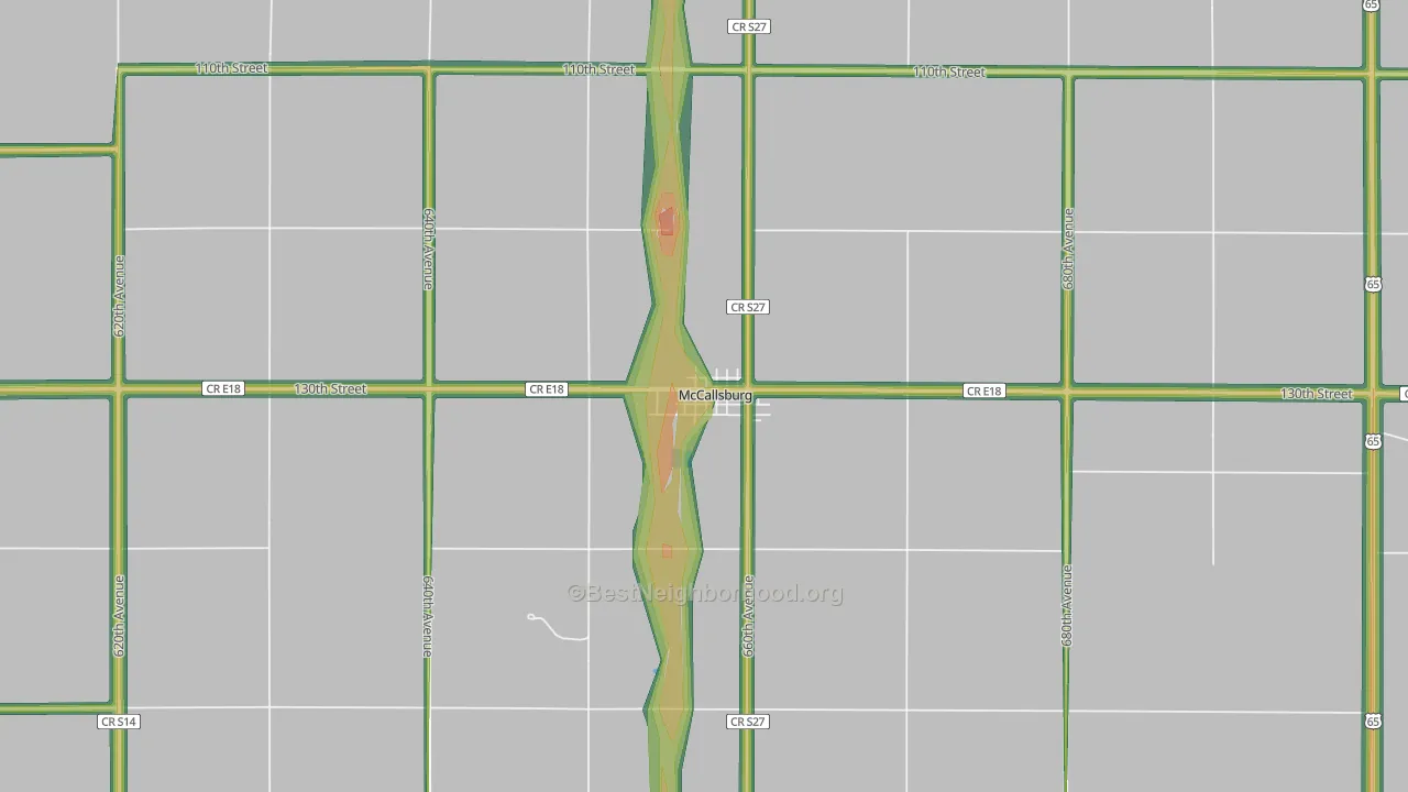 50154, IA Map of Noise Levels in 50154