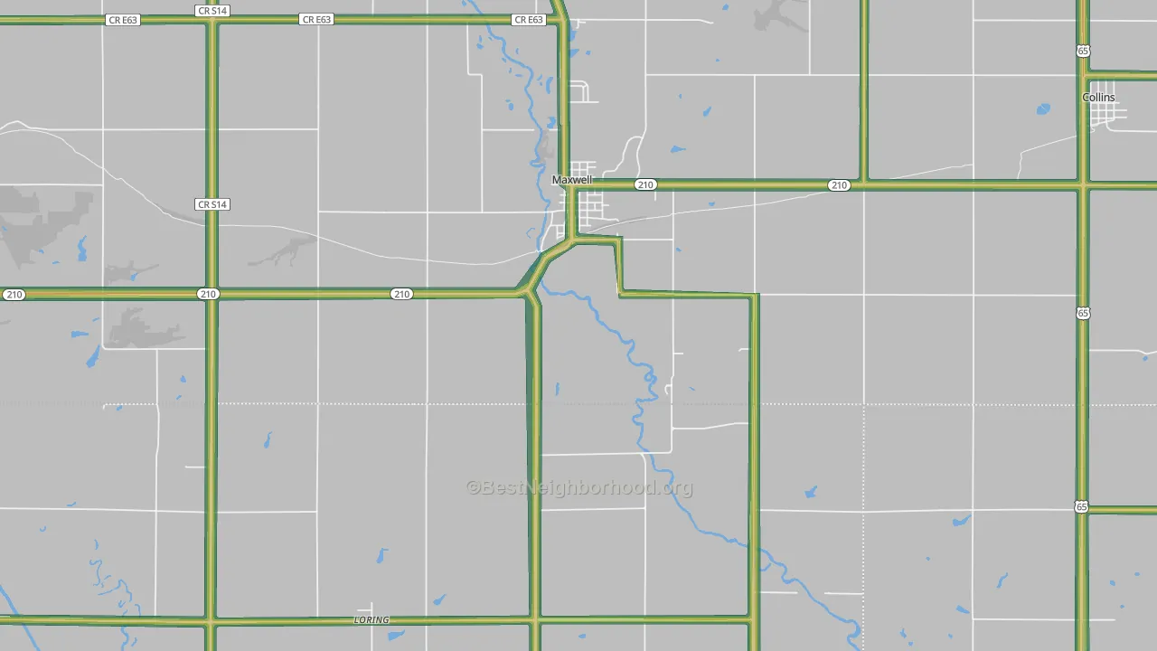 50161, IA Map of Noise Levels in 50161