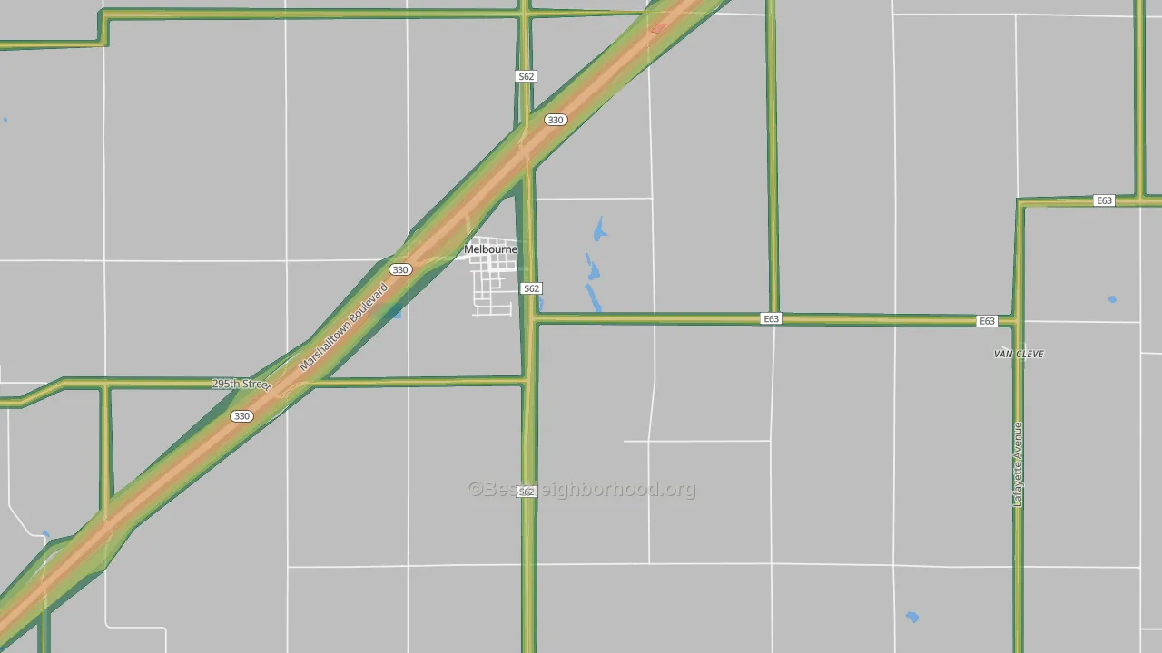 50162, IA Map of Noise Levels in 50162