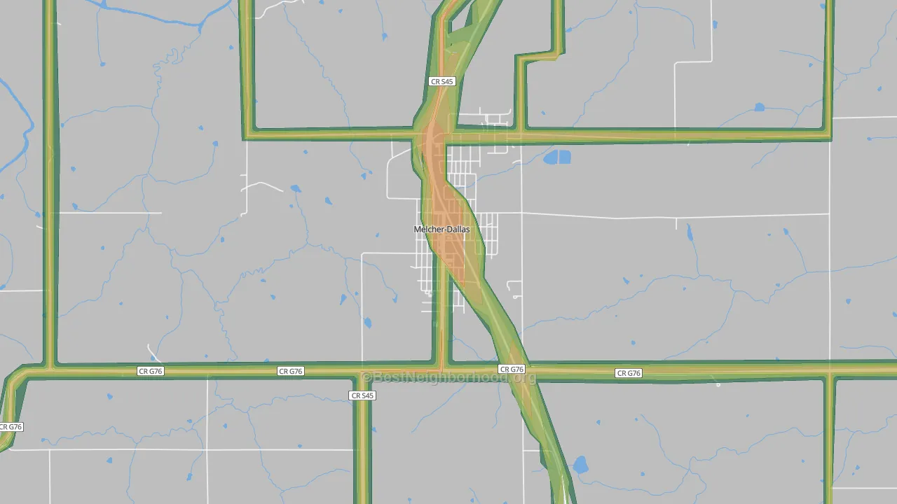 50163, IA Map of Noise Levels in 50163