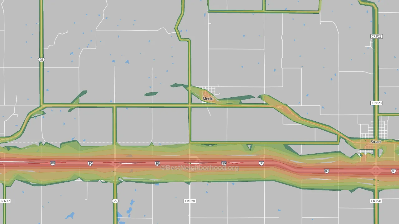 50164, IA Map of Noise Levels in 50164