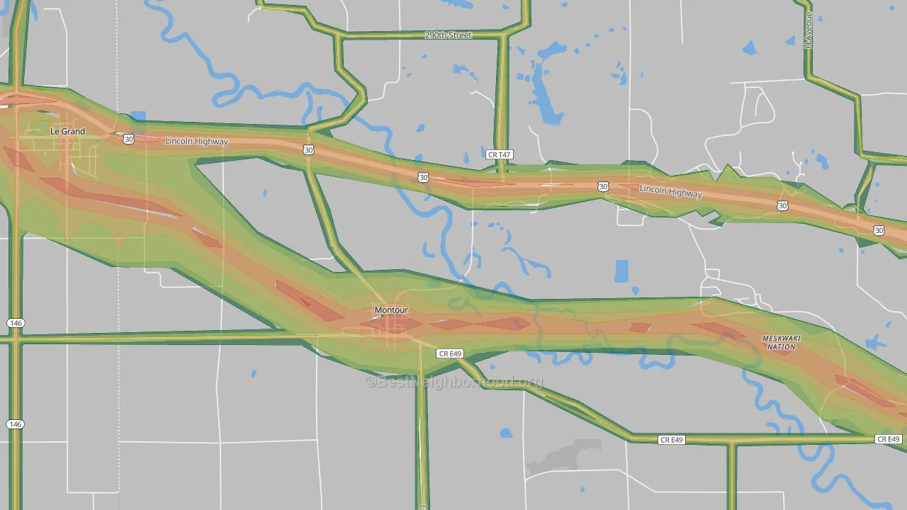 50173, IA Map of Noise Levels in 50173
