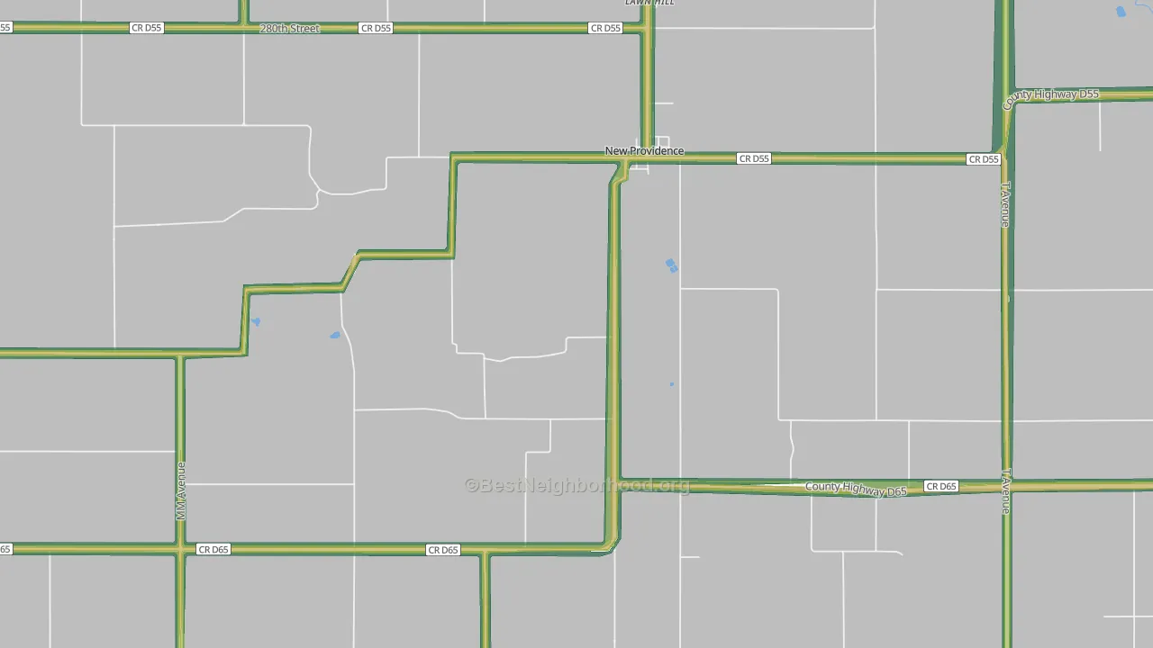 50206, IA Map of Noise Levels in 50206