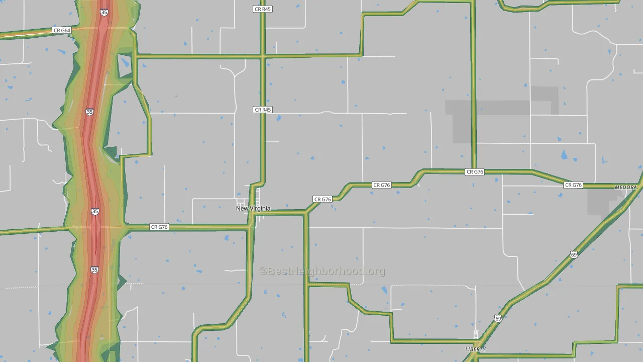 50210, IA Map of Noise Levels in 50210