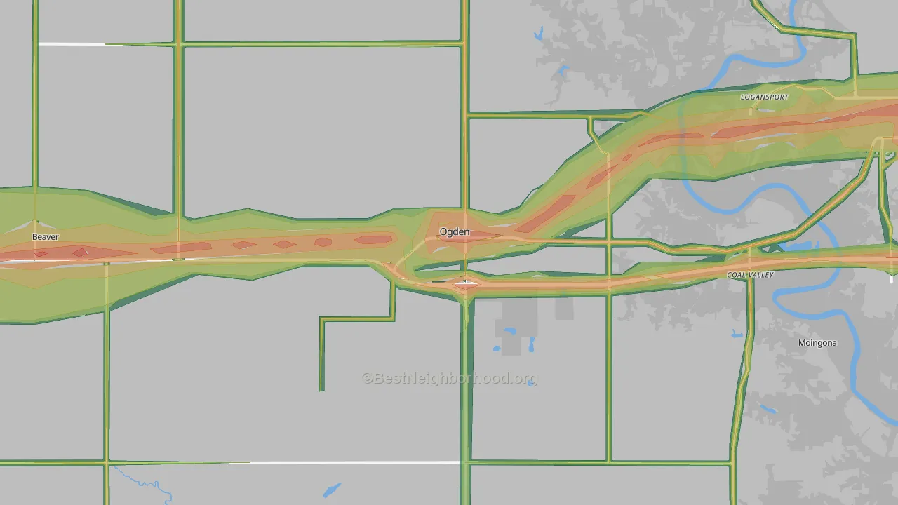 50212, IA Map of Noise Levels in 50212