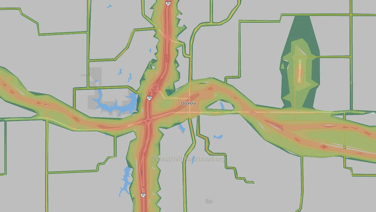 50213, IA Map of Noise Levels in 50213