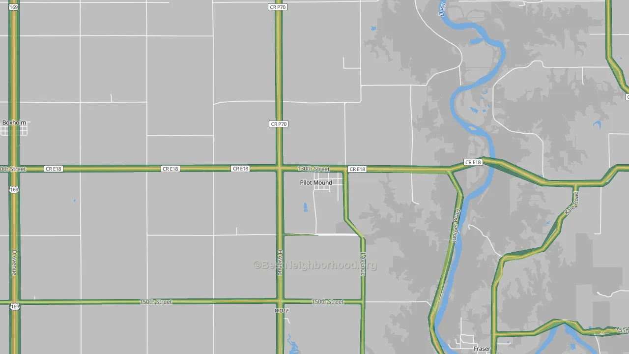 50223, IA Map of Noise Levels in 50223