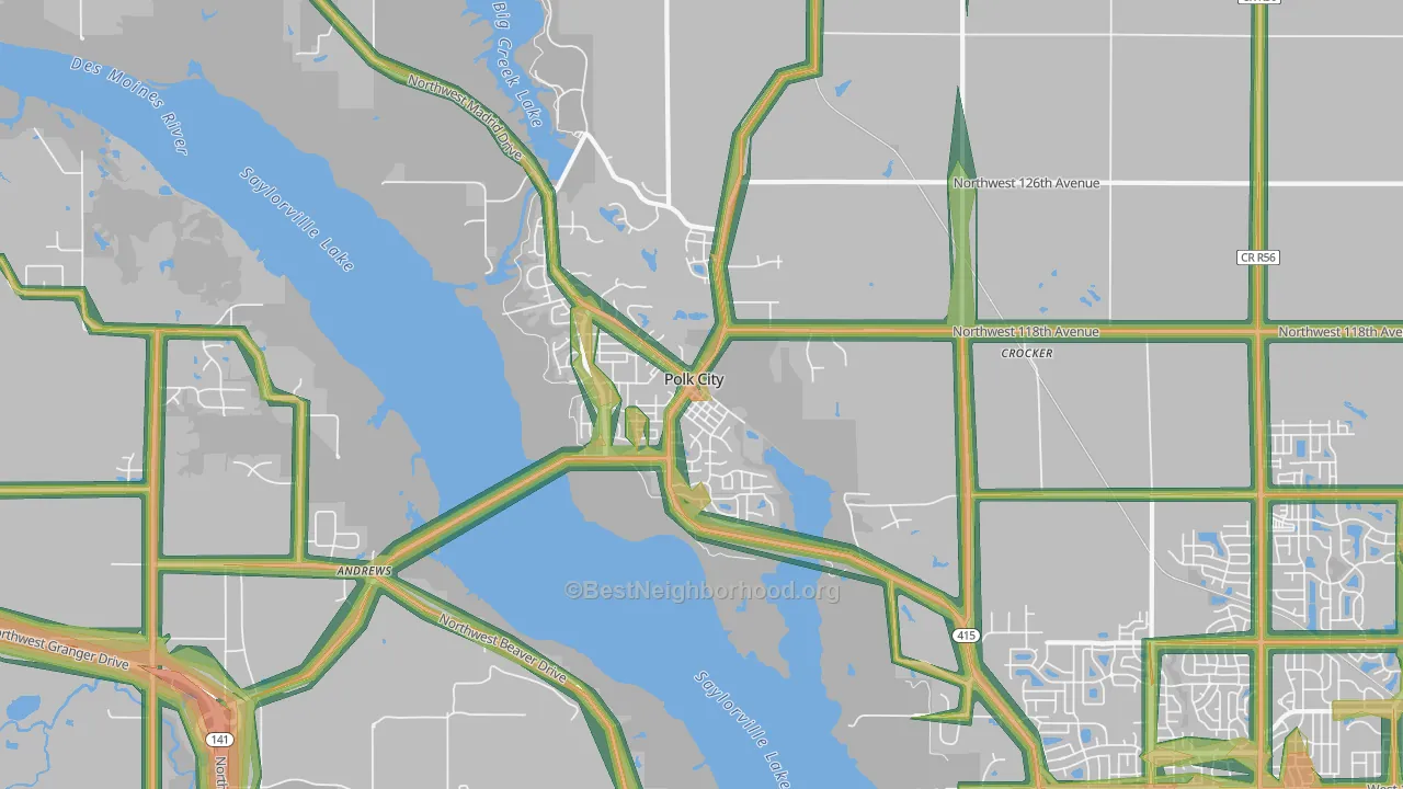 50226, IA Map of Noise Levels in 50226