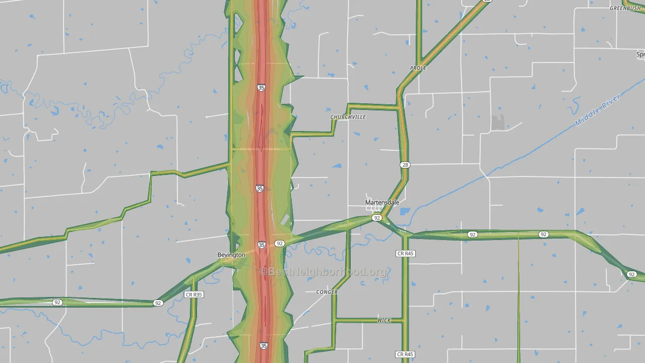 50229, IA Map of Noise Levels in 50229