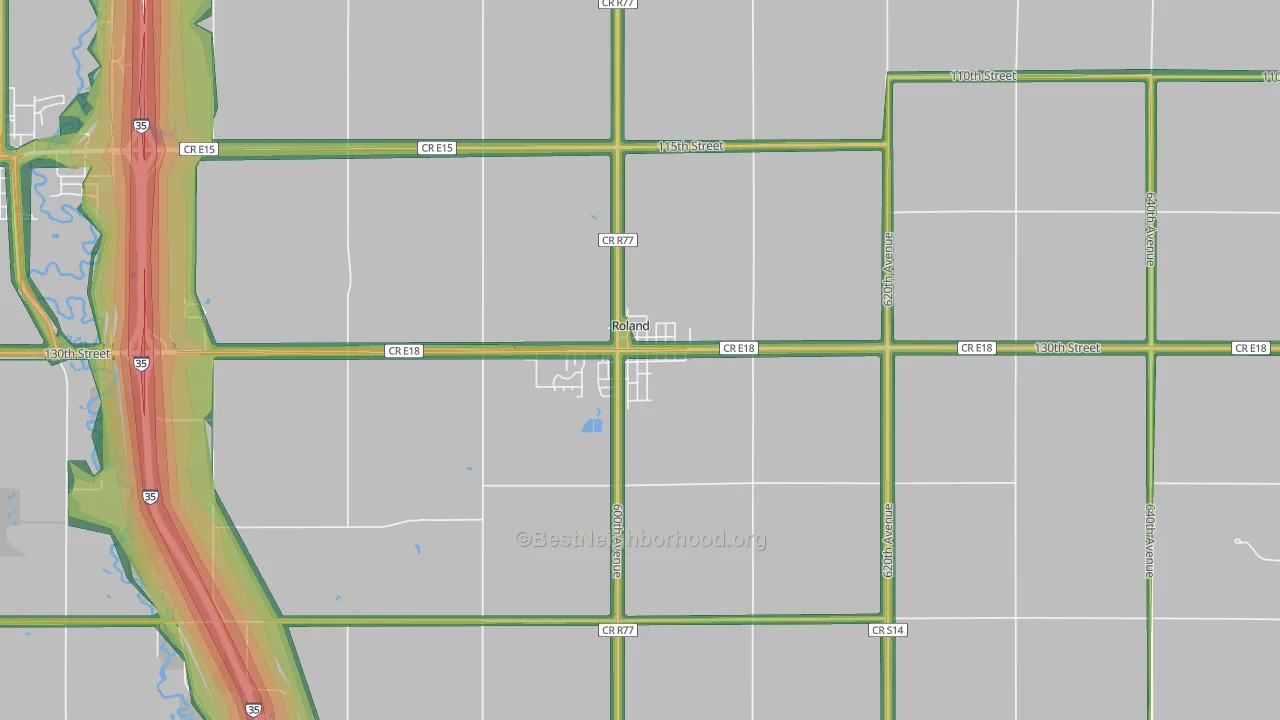 50236, IA Map of Noise Levels in 50236