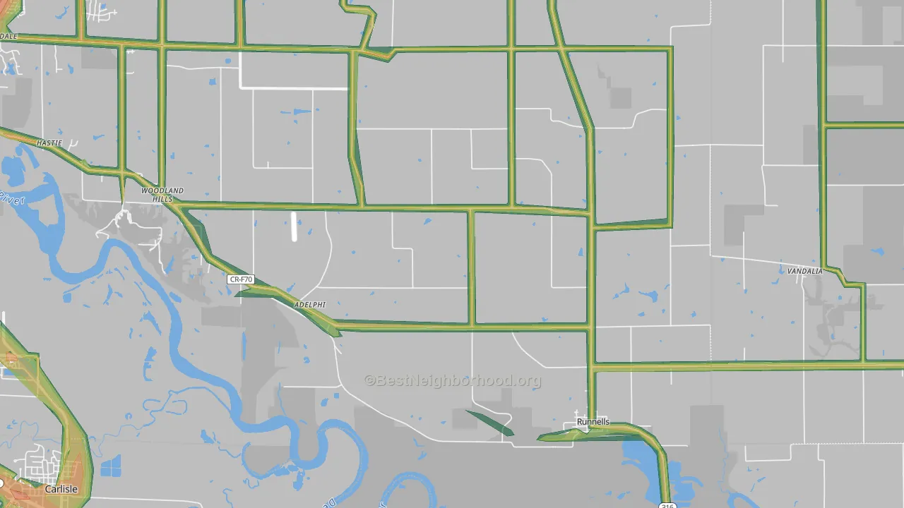 50237, IA Map of Noise Levels in 50237