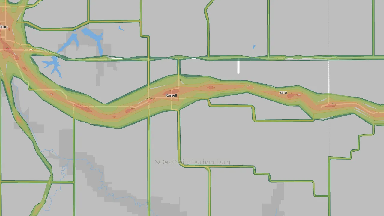 50238, IA Map of Noise Levels in 50238