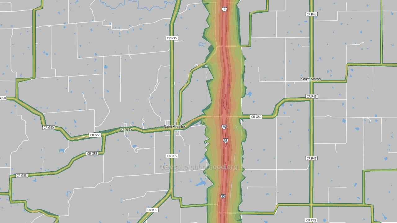 50240, IA Map of Noise Levels in 50240